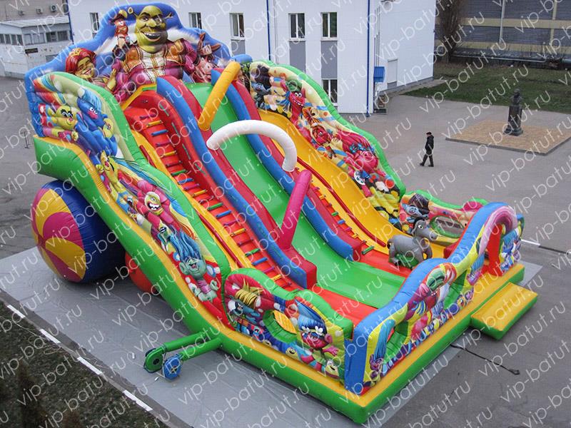 надувная горка Тролли 6+5+4