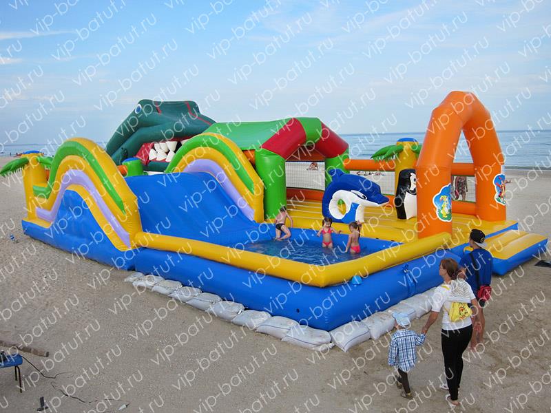 надувной аквапарк Пляжный крокодил 7