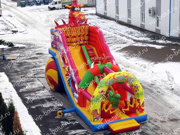 надувная горка Ящер тент 4 нью